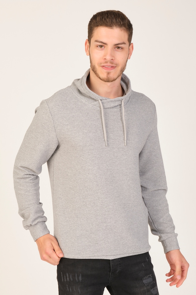 MASCARANO Erkek Gri Şal Yaka Esnek Kumaş Sweatshirt