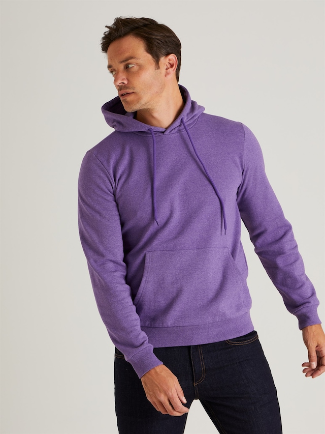 MOR KAPÜŞONLU KANGURU CEPLİ ERKEK SWEATSHIRT - SLIM FIT