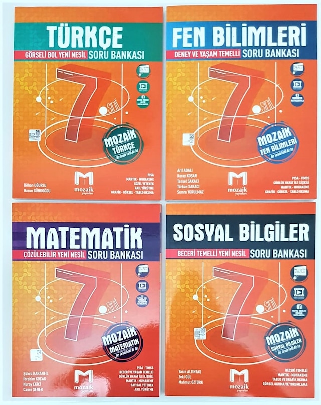 Mozaik Yayınları 7.Sınıf Soru Bankası Seti 4 Kitap 2022 *Yeni