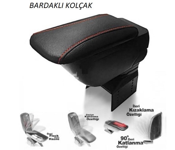 Her Araca Uygun Sürgülü - Bardaklı Kolçak - Kol Dayama