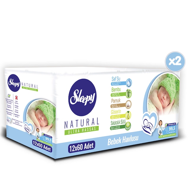 Sleepy Natural Bebek Havlusu 24 x 60'lı