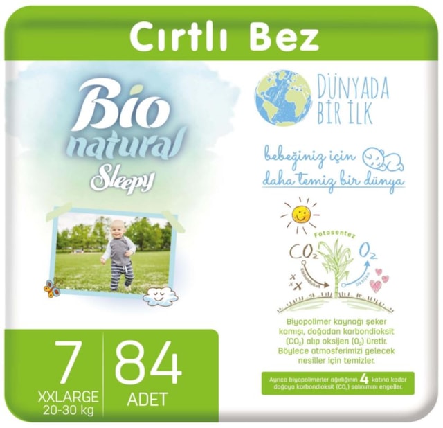 Sleepy Bio Natural Bebek Bezi 7 Numara XXLarge 84 Adet