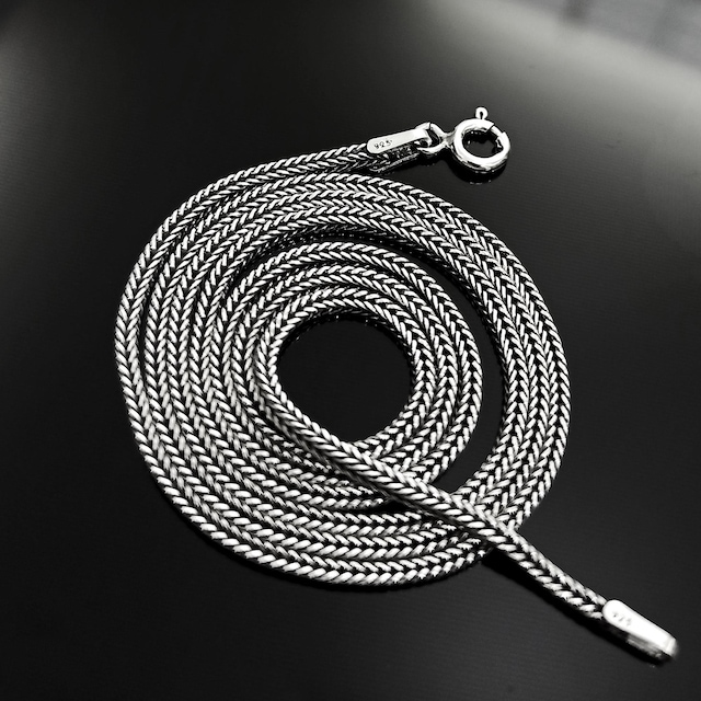 Tilkikuyruğu Gümüş Erkek Kolye Zincir İtalyan Malı İnce Model