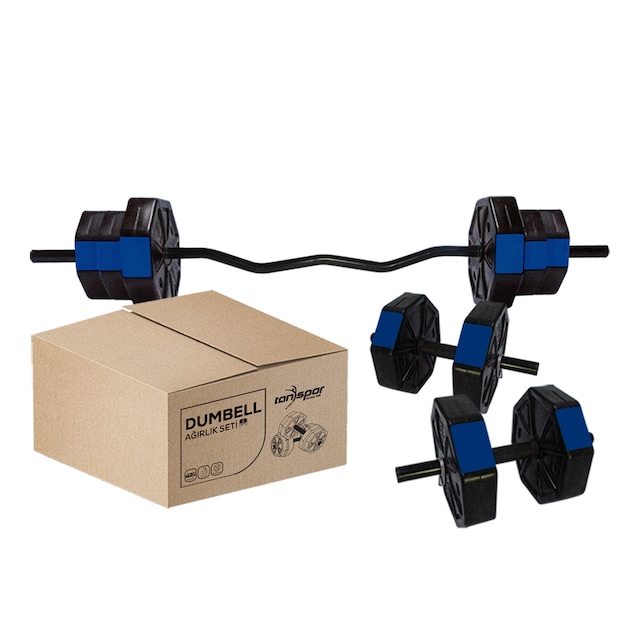 TanSpor 50 Kg Dambıl Halter Ağırlık  Fitness(Z yada Düz Bar)Seti