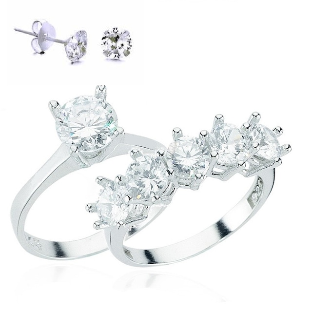 Erer  Gümüş Beştaş ve Tektaş Yüzük