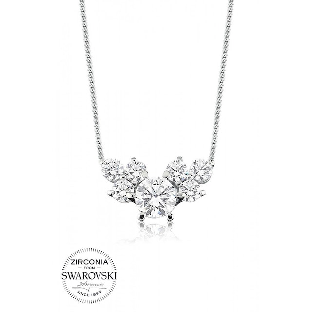 Melek Gözü, 2.16 Karat Swarovski Zirkon Taşlı, Gümüş Tektaş Kolye
