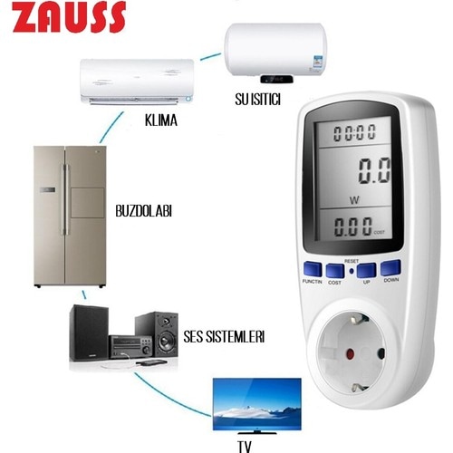 Wattmetre Priz Tipi 16A 3680W Enerji Sarfiyat Ölçer Tüketim Ölçer