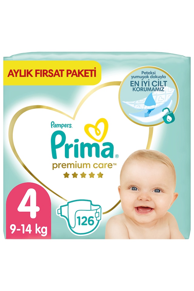 Prima Bebek Bezi Premium Care 4 Beden Aylık Fırsat Paketi 126 Adet