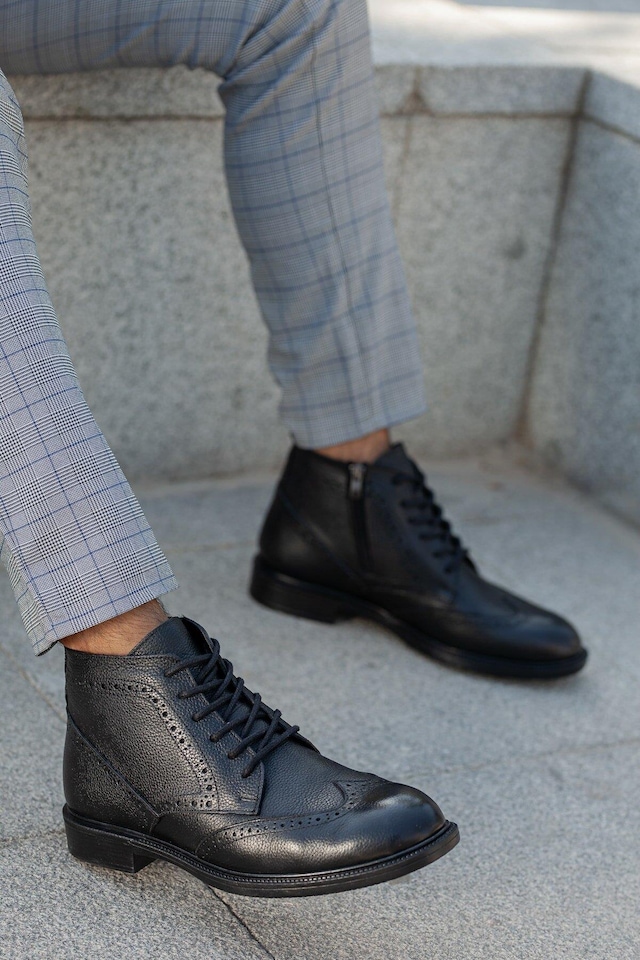 Muggo Men M024 Hakiki Deri Erkek Bot