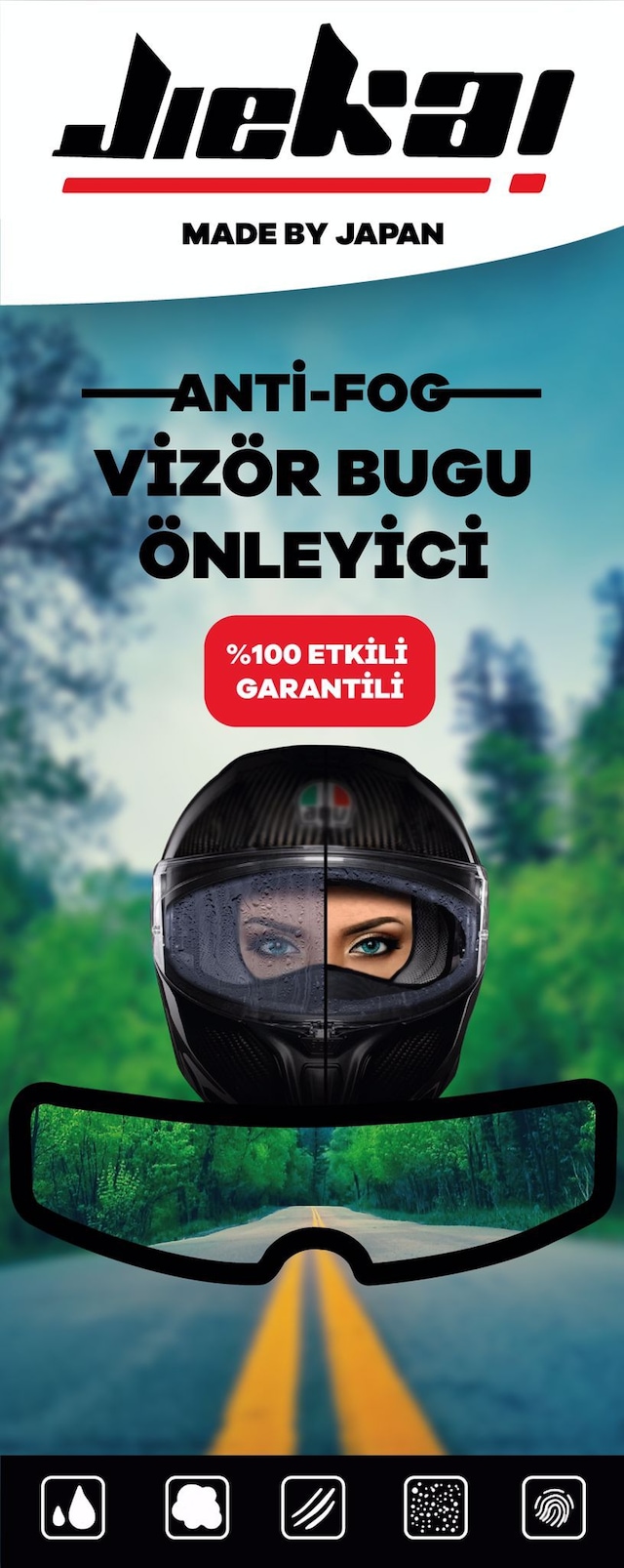 JİEKAİ pinlock kask buğu buhar önleyici universal film