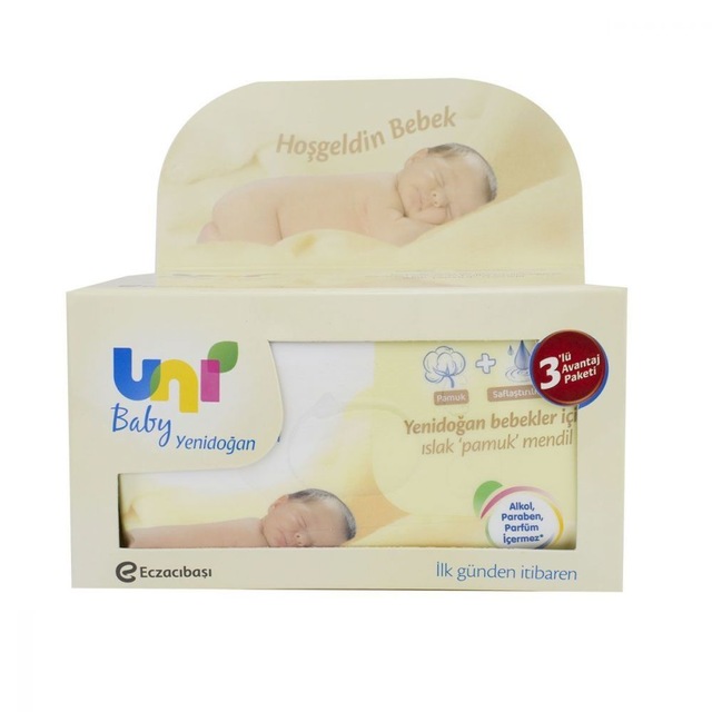 Uni Baby Yenidoğan Islak Havlu 3'lü Avantaj Paketi 120'li
