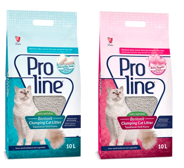 Proline Marsilya Sabunu Kokulu 10 L + Proline Bebek Pudralı Kedi Kumu 10 L