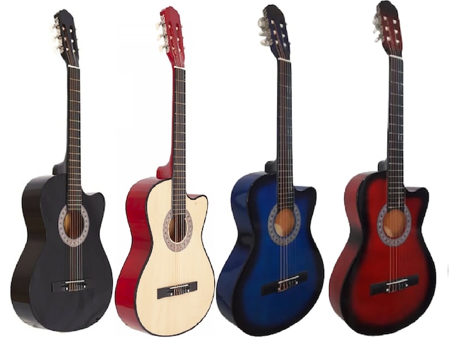 4/4 KESİK KASA  KLASİK GİTAR + KILIF+PENA+KARGO 4 RENK