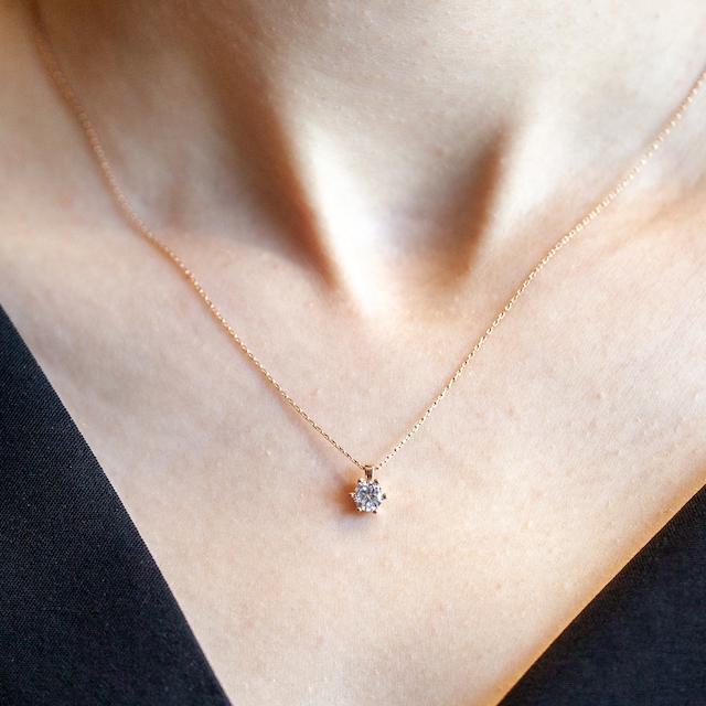 14 Ayar Roz Altın Tektaş Kolye (45 cm)