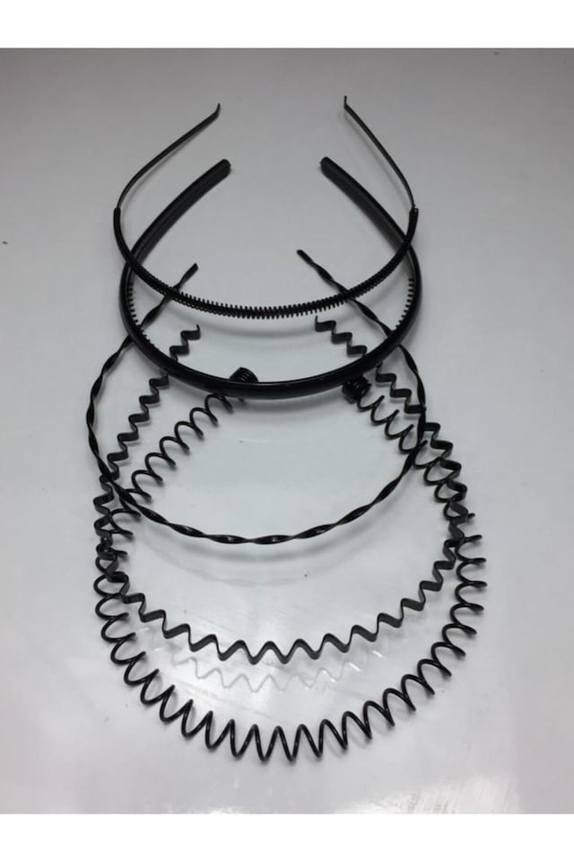 Siyah Metal Taç Erkek Kadın Sporcu Saç Tacı 5 Parçalı Set-1