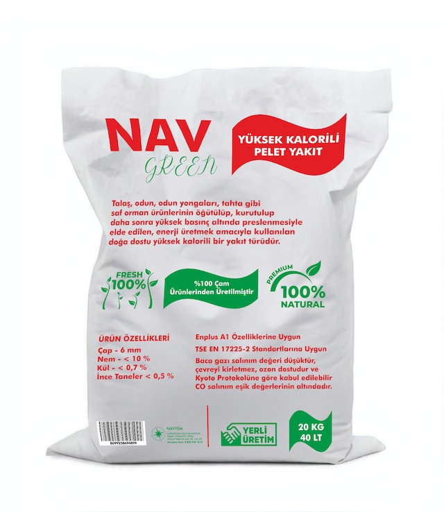 Çam Pelet Yakıtı %100 Doğal %100 Çam 1 TON / 1000 KG