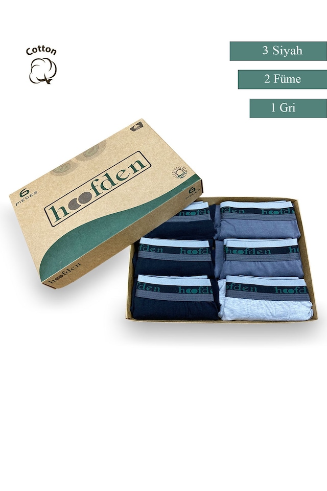 Hoofden 6'lı Paket Erkek Boxer