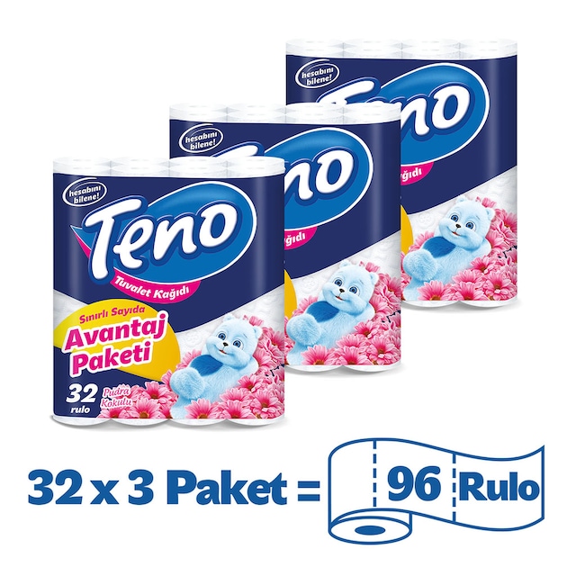 Teno Avantaj Paket Parfümlü Tuvalet Kağıdı 3 x 32 Rulo