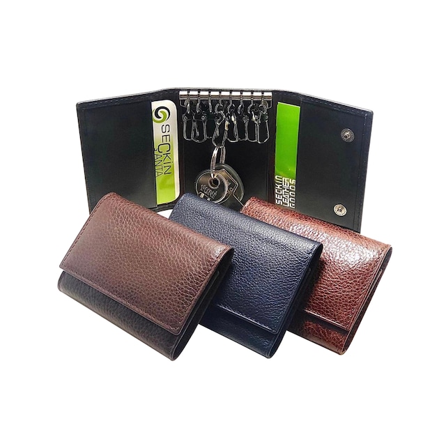 SEÇKİN 614 HAKİKİ DERİ 8'Lİ ÇEVİRME ANAHTARLIK