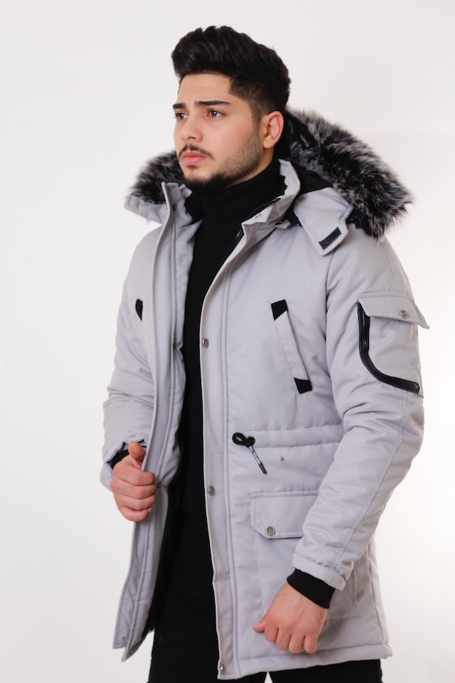 Bill İçi Kürklü Kapüşonlu Mont