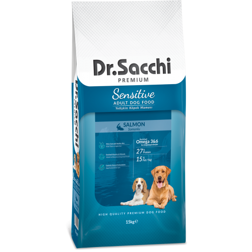 Dr.Sacchi Premium Sensitive Somonlu Yetişkin Köpek Maması 15 KG