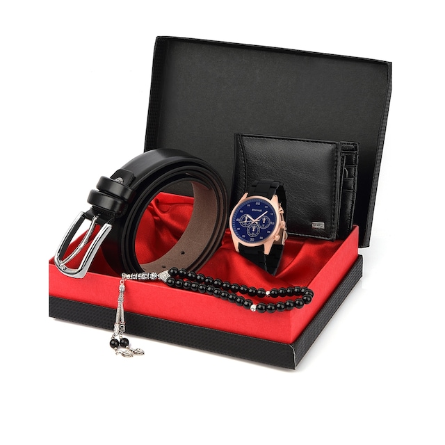 Erkek Kemer Cüzdan Saat Seti - Babalar Günü Hediyesi