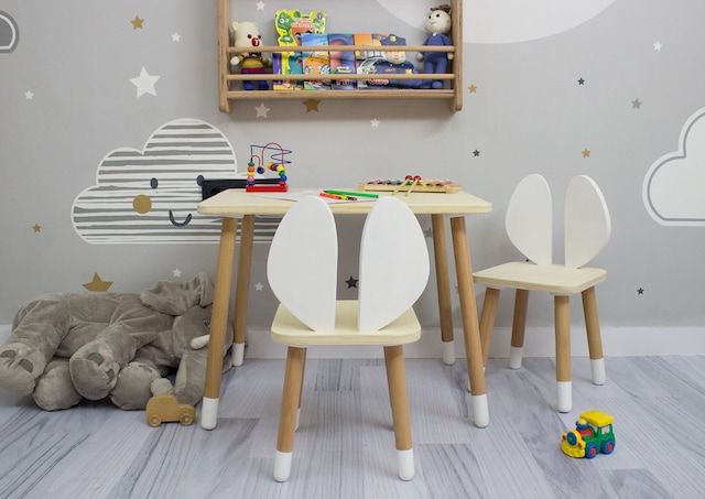 Montessori Çocuk Bebek Yaz Sil Masa Sandalye