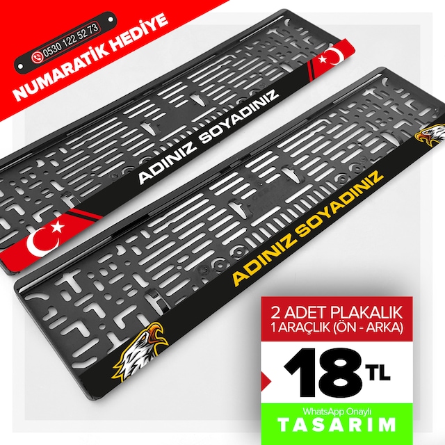 Numaratik Hediyeli 2 Adet İsme - Kişiye Özel PLAKALIK