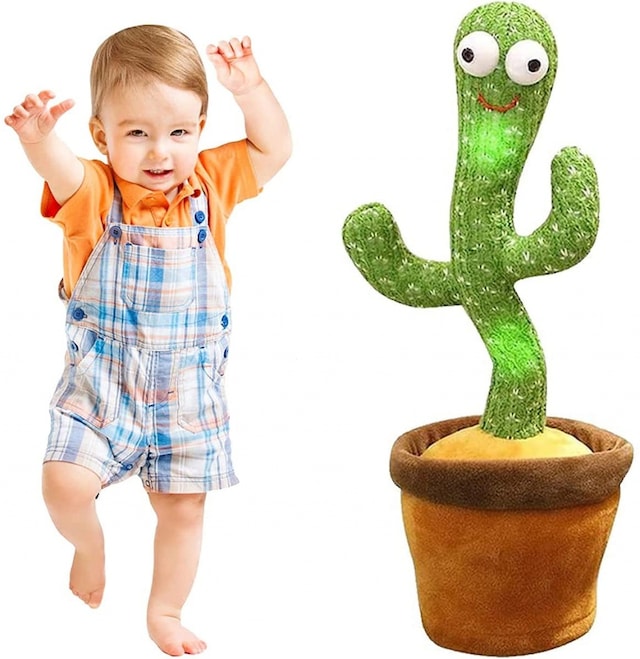 Dans Eden Kaktüs Müzikli Işıklı Saksı Peluş Oyuncak Cactus