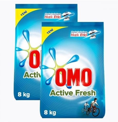 Omo Active Fresh Toz Çamaşır Deterjanı 53 Yıkama 2 x 8 KG