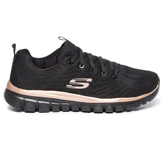 SKECHERS 12615/BKRG SİYAH GOLD KADIN GÜNLÜK SPOR AYAKKABI