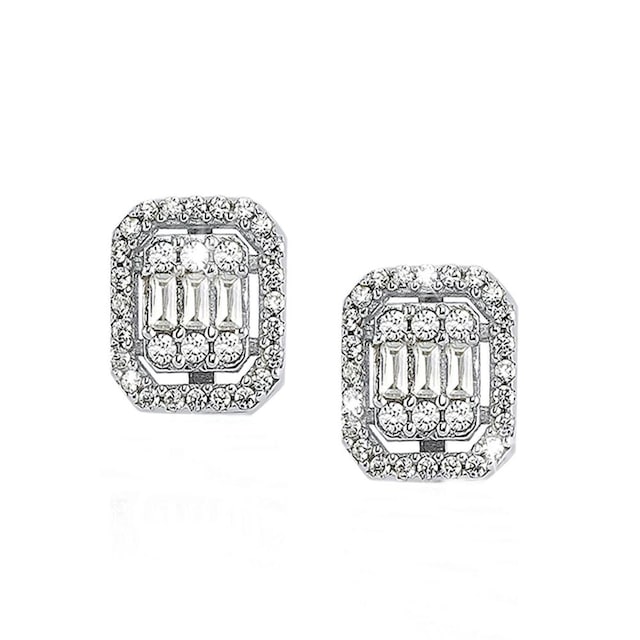 Beyaz Altın Baget Küpe