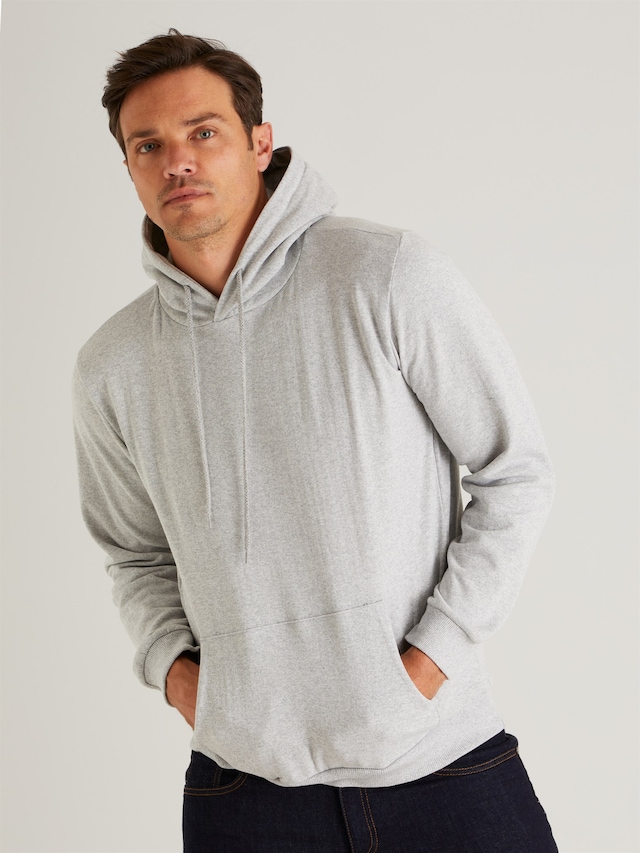 A.GRİ KAPÜŞONLU KANGURU CEPLİ ERKEK SWEATSHIRT - SLIM FIT