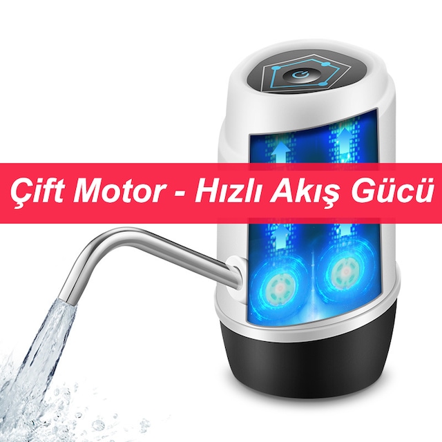 XRades Çift Motorlu Şarjlı Otomatik Damacana Su Pompası 3.5 lt/d