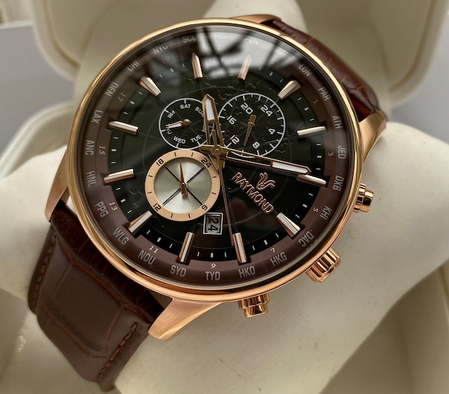 Raymond Swıss Kahverengi Deri Erkek Kol Saati