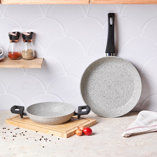 Emsan Premium Granit Grey Tava ve Sahan Seti