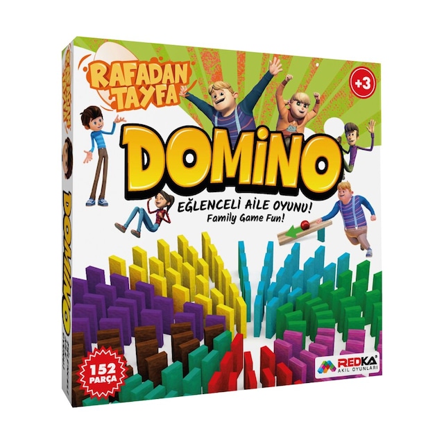 Redka Rafadan Tayfa Domino Oyunu 152 Parça Ahşap Renkli Domino