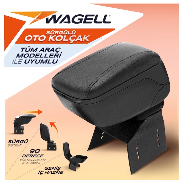 Wagell Universal Sürgülü Oto Kol Dayama  - Kolçak