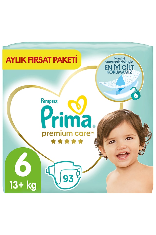Prima Bebek Bezi Premium Care 6 Beden 13+ KG Aylık Fırsat Paketi 93 Adet