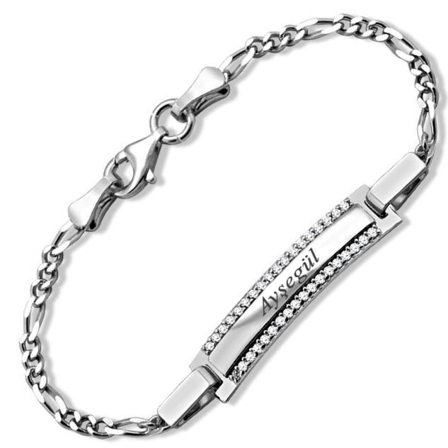 Taşlı Çocuk Bebek Künyesi İsimli Bileklik csb06