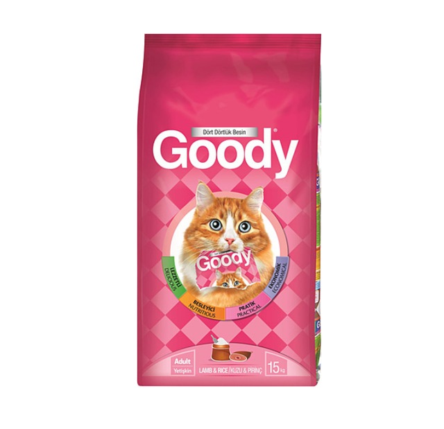 Goody Kuzu Etli ve Pirinçli Yetişkin Kedi Maması 15 KG
