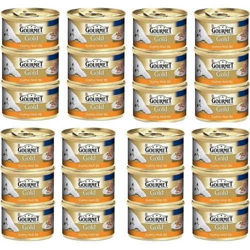 Gourmet Gold Kıyılmış Hindi Etli Konserve Yetişkin Kedi Maması 24 x 85 G