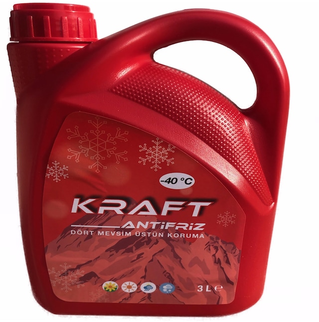 KRAFT -40°C Organik Kırmızı Antifriz 3 Litre