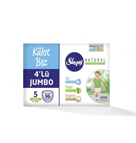 Sleepy Natural Külot Bez 5 Numara Junior 4'lü Jumbo 96 Adet