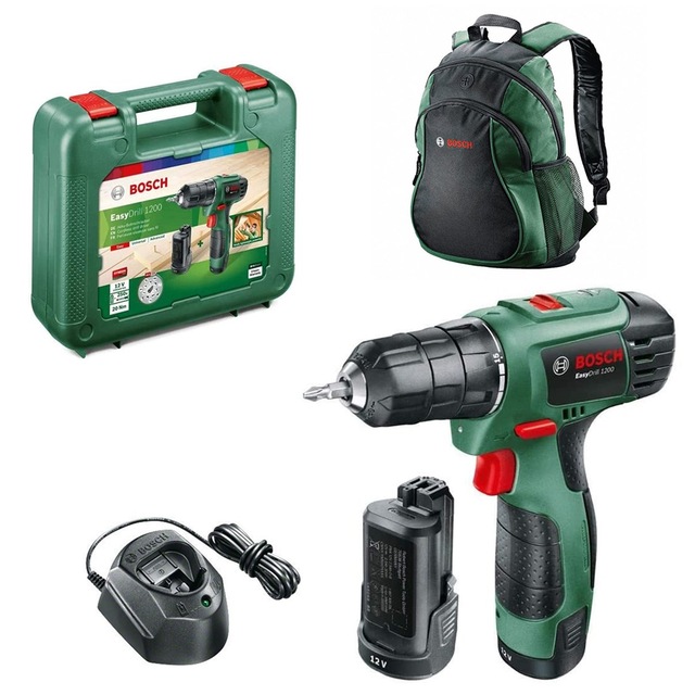 Bosch Easydrill 1200 12V 1.5 Ah Li-ion Çift Akülü Vidalama (Sırt Çantalı)