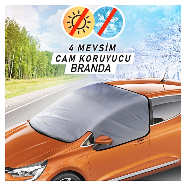 Buzlanma ve Güneşten Koruyan Oto Ön ve Yan Cam Koruma Brandası