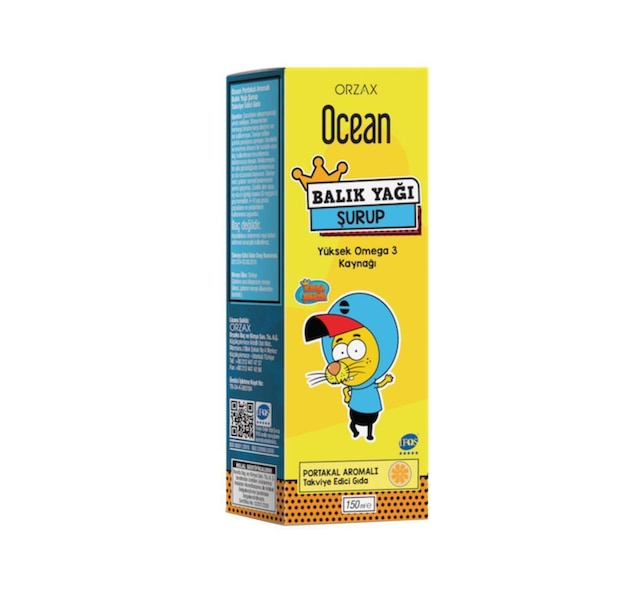 Ocean Omega 3 Portakallı Balık Yağı Şurubu Kral Şakir 150 ml