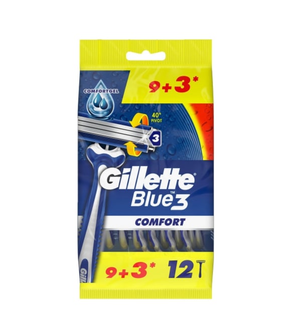 Gillette Blue3 Comfort Kullan-At Tıraş Bıçağı 12'li