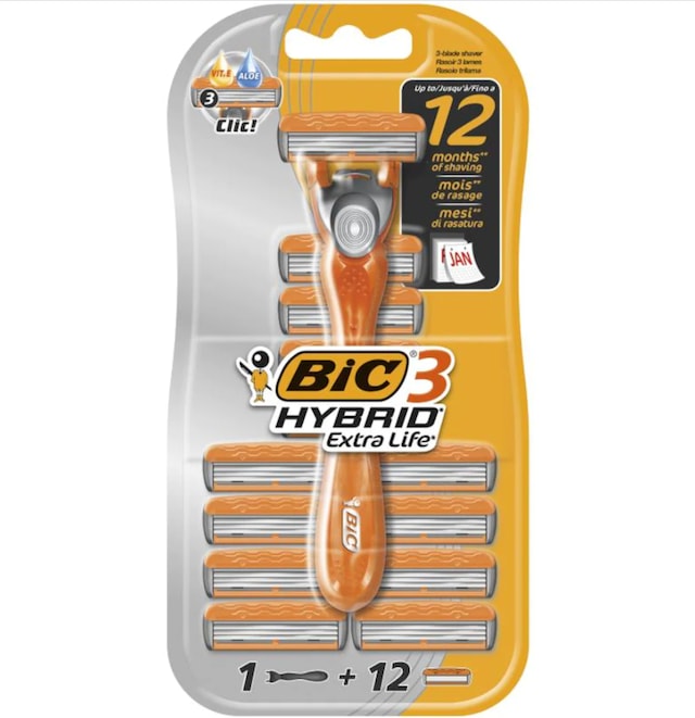 Bic 3 Hybrid Extra Life Tıraş Bıçağı + Yedek Başlık 12'li