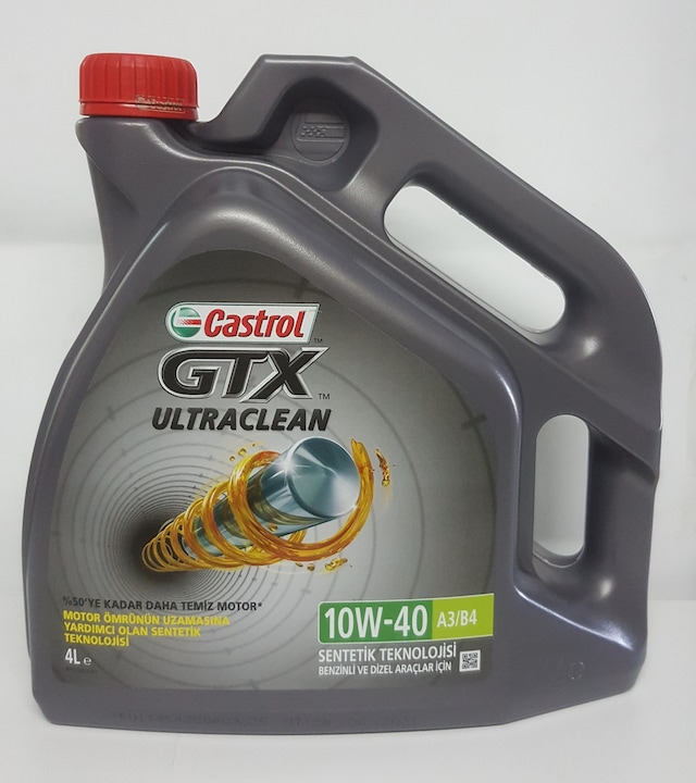 Castrol GTX Ultraclean 10W-40 A3/B4 Yarı Sentetik Motor Yağı   4 L